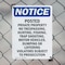 Signmission Posted Private Property No Trespassing OSHA Notice Sign, Plastic, 7in W x 10in L, 2PK OS-2PACK-NS-P-710-V-17731 - alternate 3